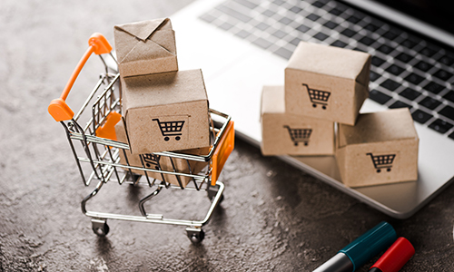 Shopping-cart-and-computer